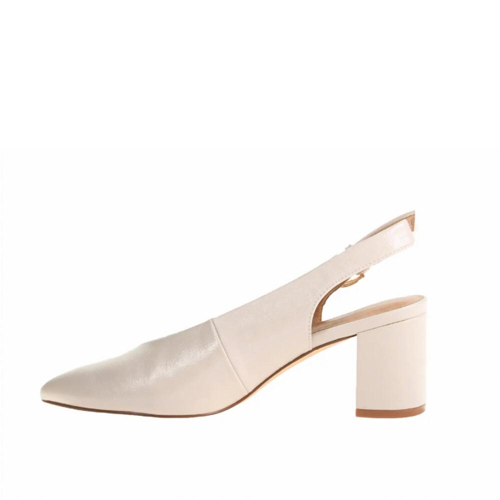 NEW CHINESE LAUNDRY women's menny patent sling back heels in cream - Picture 5 of 6